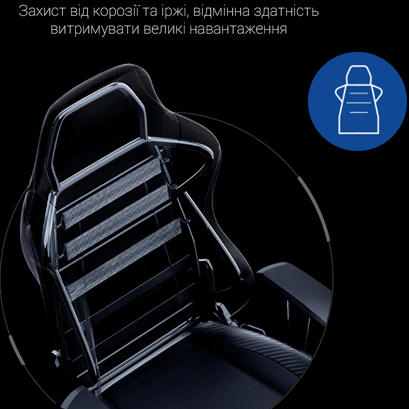 Огляд Крісло ANDA SEAT Luna Color Size L Black/Blue PVC (AD18-48-BS-PV)