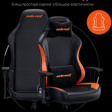 Крісло ANDA SEAT Luna Color Size L Black/Orange PVC (AD18-48-BO-PV)