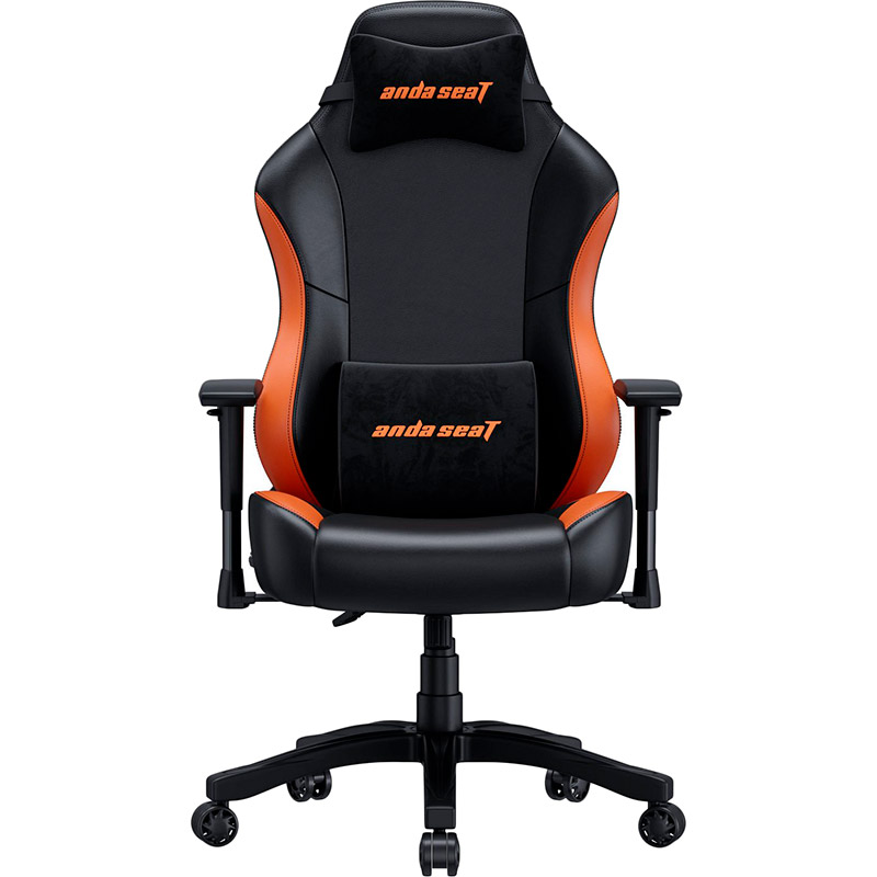 Крісло ANDA SEAT Luna Color Size L Black/Orange PVC (AD18-48-BO-PV) Матеріал оббивки шкірозамінник