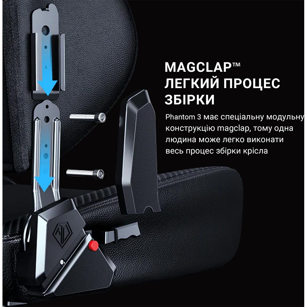 Внешний вид Кресло ANDA SEAT Phantom 3 Pro Size L Black Fabric (AD18YC-06-B-F)