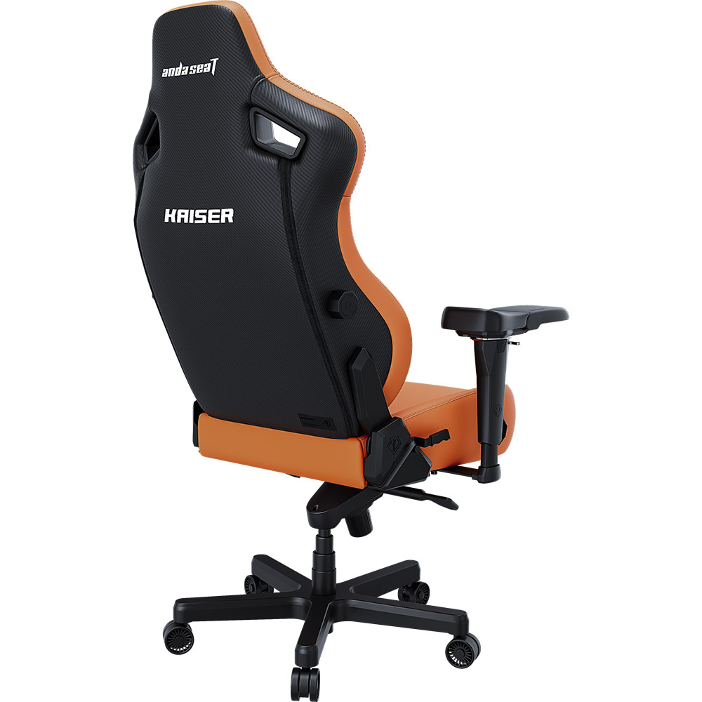 Кресло ANDA SEAT Kaiser 4 Size XL Orange Premium PVC (AD12YDDC-XLL-20-O-PV/C) Вторичный цвет черный