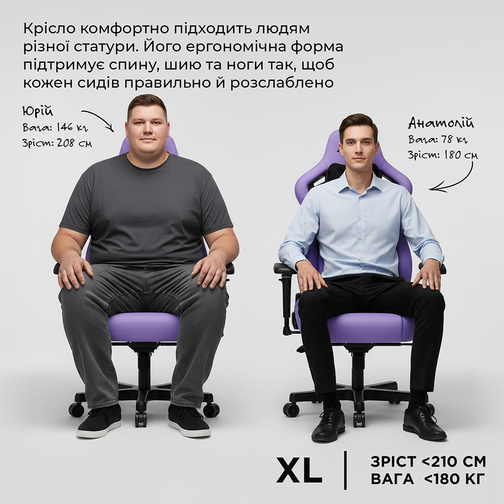 Фото 16 Кресло ANDA SEAT Kaiser 4 Size XL Black Linen Fabric (AD12YDDC-XLL-20-B-CF)