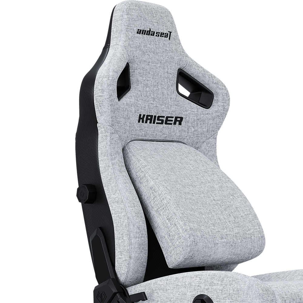 Кресло ANDA SEAT Kaiser 4 Size XL Gray Linen Fabric (AD12YDDC-XLL-20-G-CF) Вторичный цвет черный