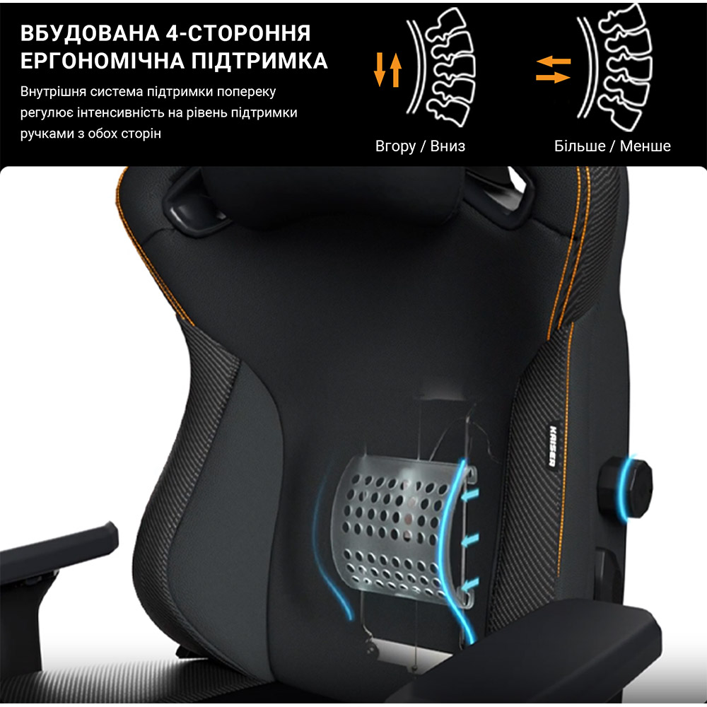 Внешний вид Кресло ANDA SEAT Kaiser 3 Grey Fabric Size L (AD12YDC-L-01-G-PV/F)