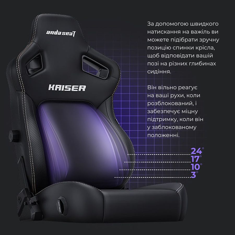 Изображение Кресло ANDA SEAT Kaiser 4 Size Premium PVC L Black (AD12YDDC-L-20-B-PV/C)