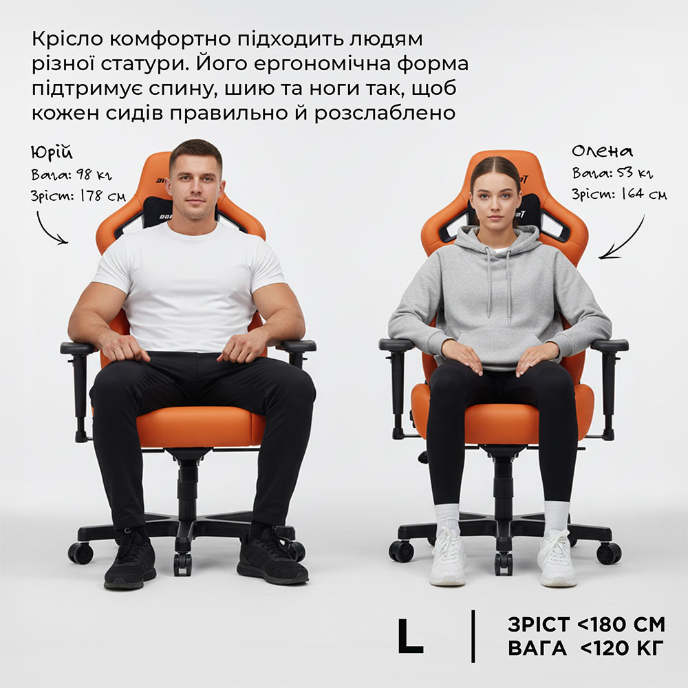 Фото 19 Крісло геймерське ігрове Anda Seat Kaiser 4 Size L до 120 кг Black Linen Fabric (AD12YDDC-L-20-B-CF)