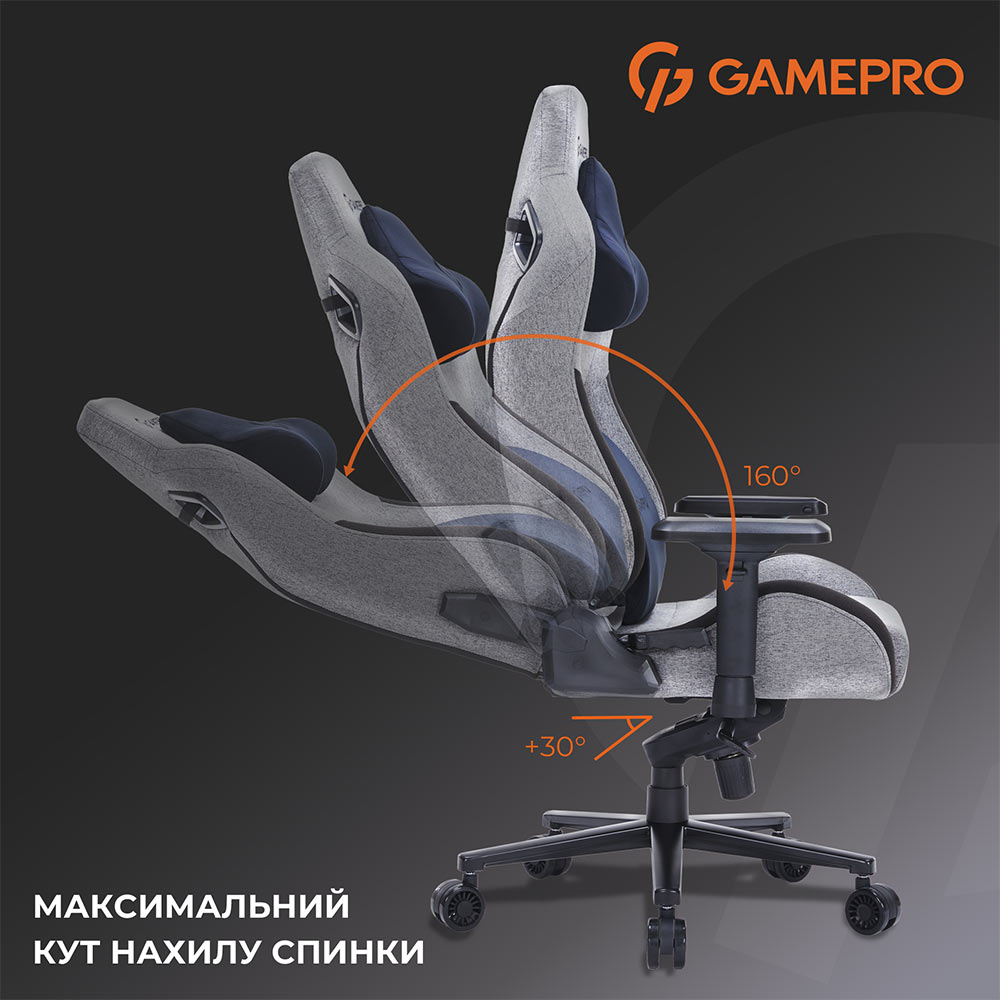 Фото 14 Крісло GAMEPRO GC900DB Size XL Fabric Dark Grey