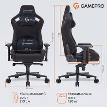 Крісло GAMEPRO GC900DB Size XL Fabric Black