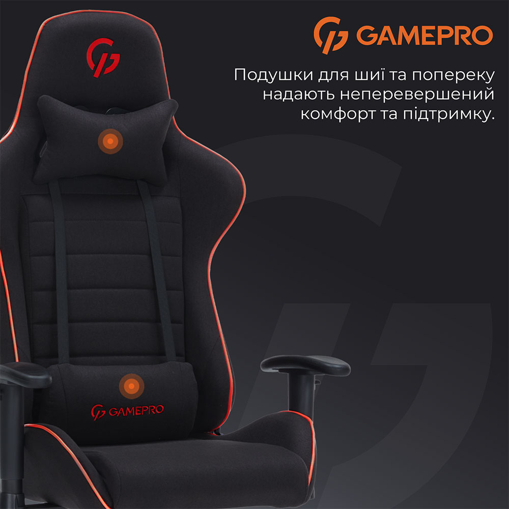 У Фокстрот Крісло GAMEPRO GC575FB Size L Fabric Black&Red