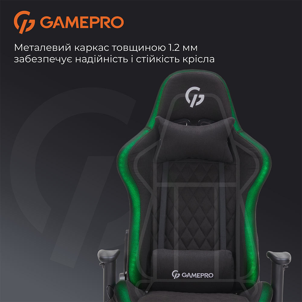 Фото 16 Крісло GAMEPRO GC700FB RGB Size L Fabric Black