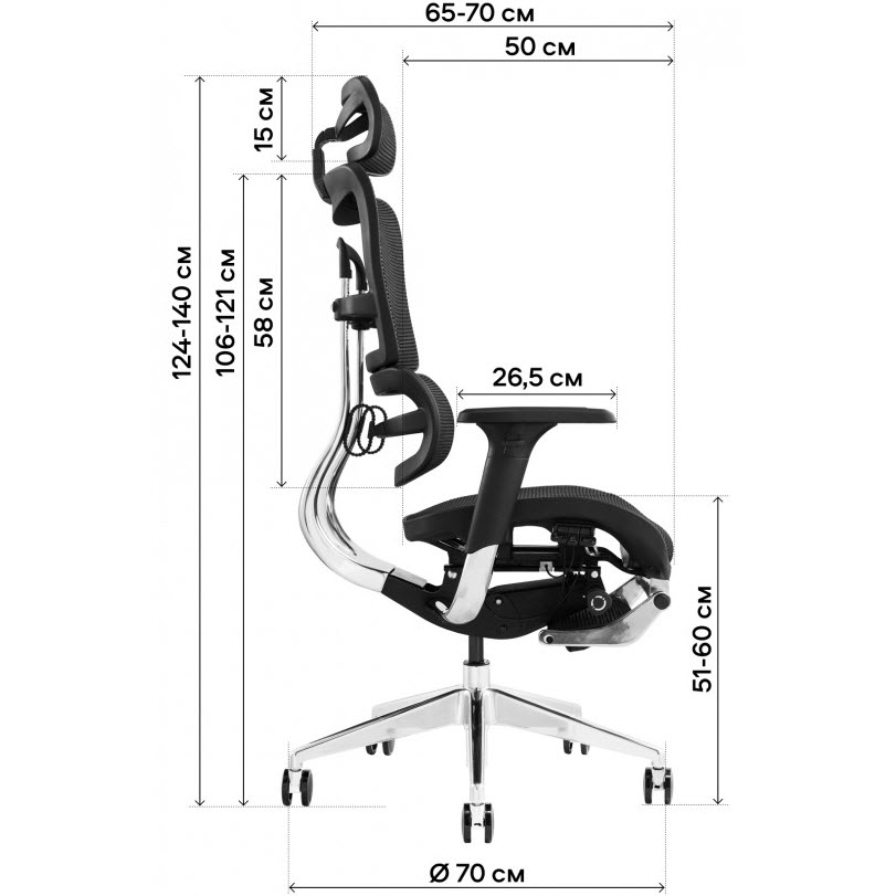 Кресло GT RACER X-802L Black (W-21 B-41) Высота кресла 124-140