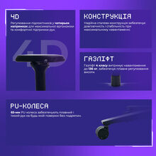 Крісло для геймерів PROOVE Gaming Geek White/Purple (GCGK00001016)
