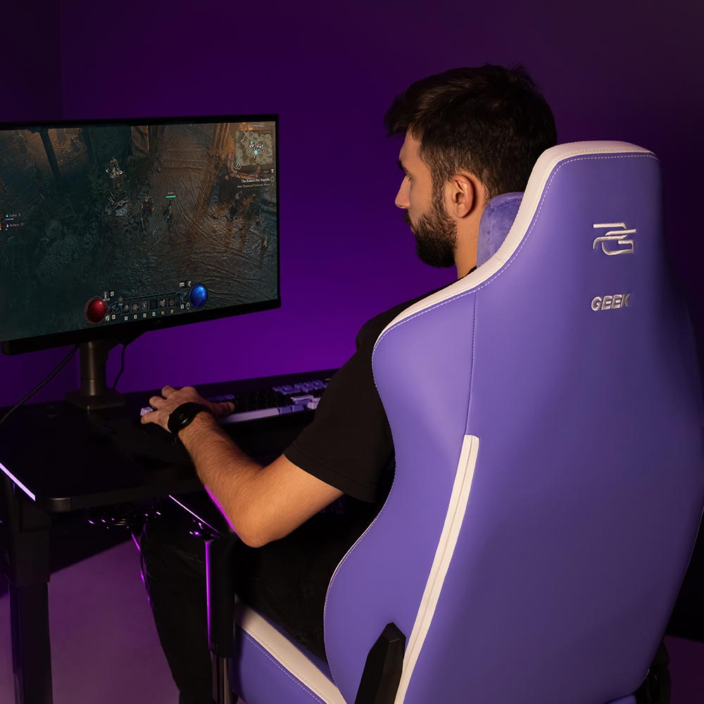 Замовити Крісло для геймерів PROOVE Gaming Geek White/Purple (GCGK00001016)