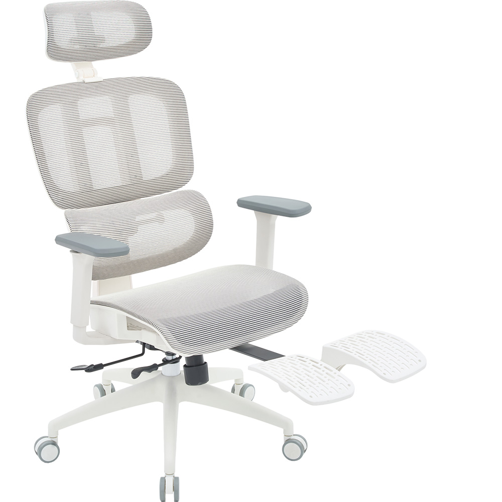 Зовнішній вигляд Крісло OFFICEPRO Skyline Footrest White/Light Gray (OC750-W-LG-LG)