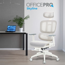 Крісло OFFICEPRO Skyline Footrest White/Light Gray (OC750-W-LG-LG)