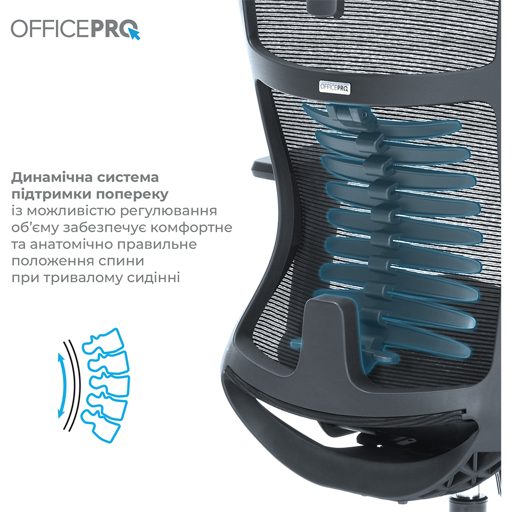 В Фокстрот Кресло OFFICEPRO Balance Black/Dark Gray (OC620-B-DG-DG)