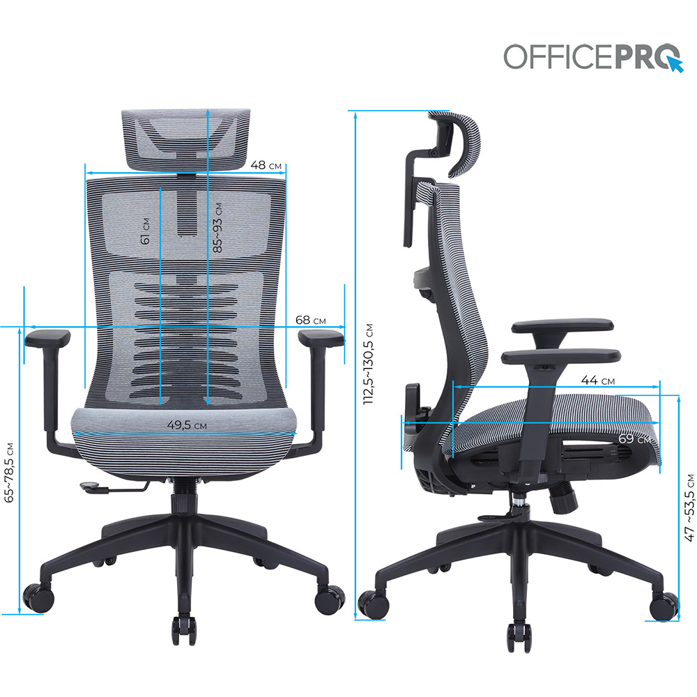 Фото 14 Кресло OFFICEPRO Balance Black/Dark Gray (OC620-B-DG-DG)
