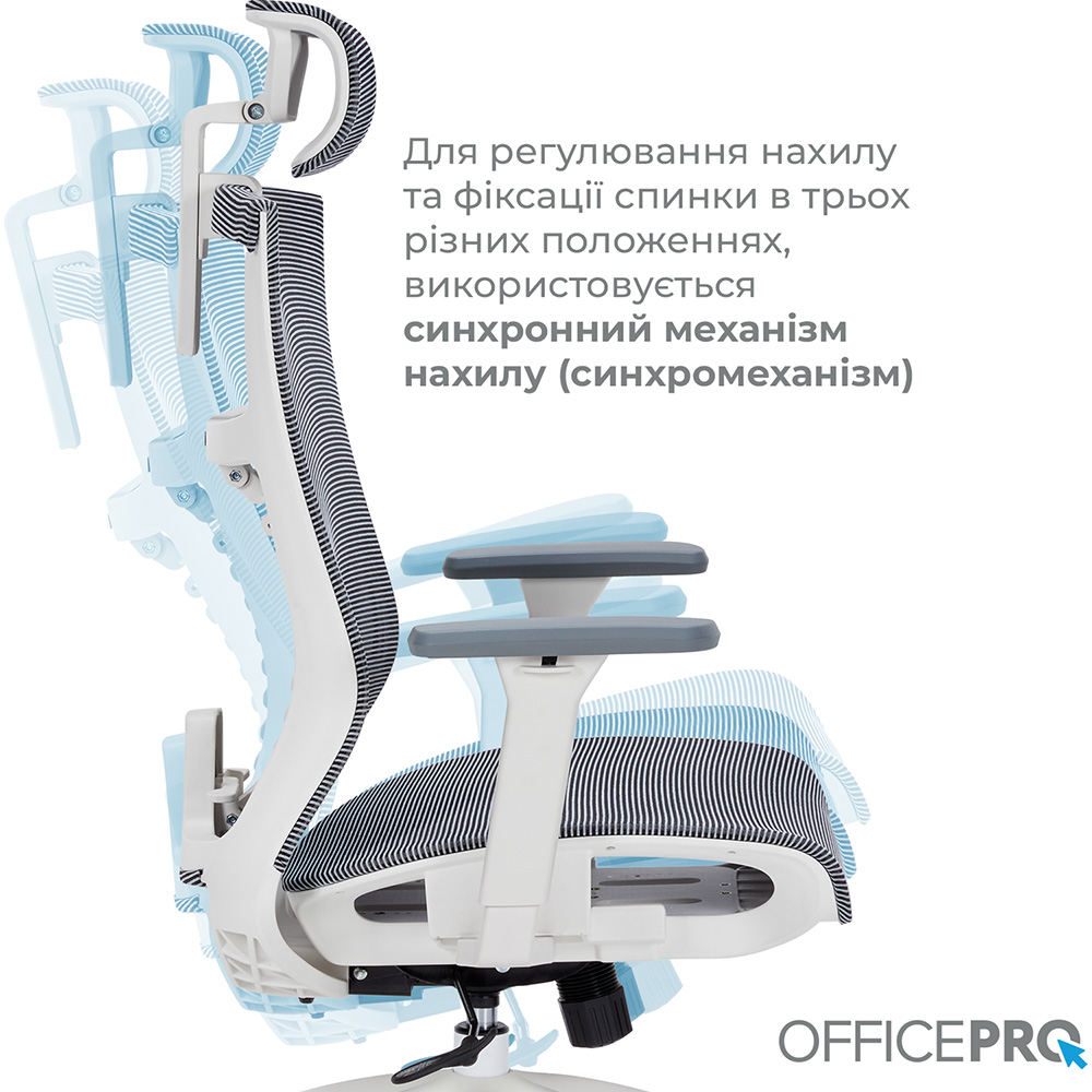 Зображення Крісло OFFICEPRO Balance White/Dark Gray (OC620-W-DG-DG )
