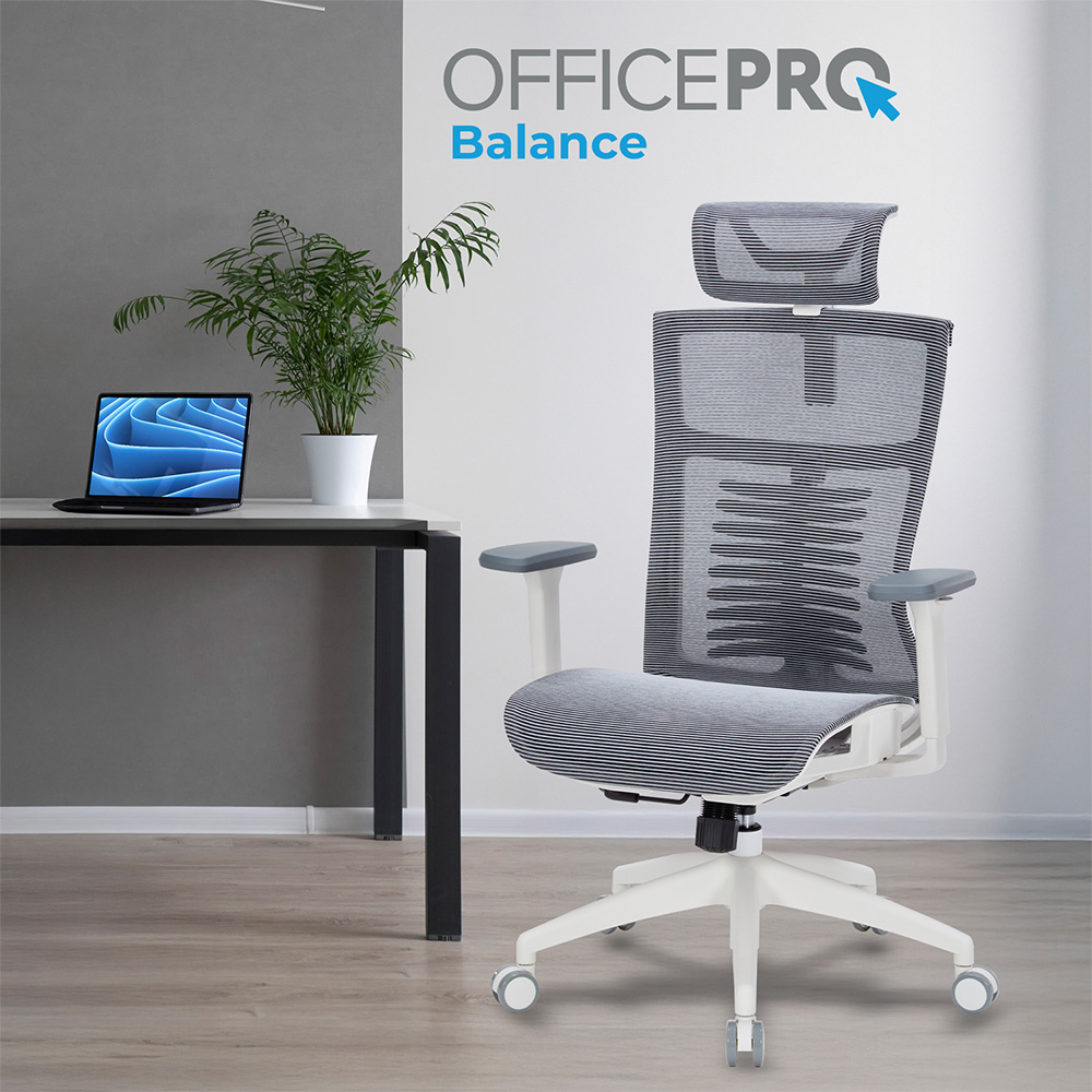 Замовити Крісло OFFICEPRO Balance White/Dark Gray (OC620-W-DG-DG )