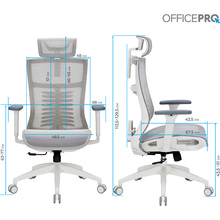 Кресло OFFICEPRO Balance White/Light Gray (OC620-W-LG-LG)