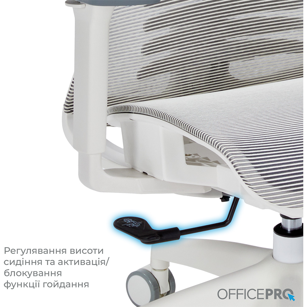 В Фокстрот Кресло OFFICEPRO Balance White/Light Gray (OC620-W-LG-LG)