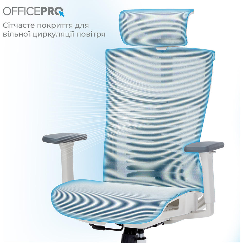 Заказать Кресло OFFICEPRO Balance White/Light Gray (OC620-W-LG-LG)