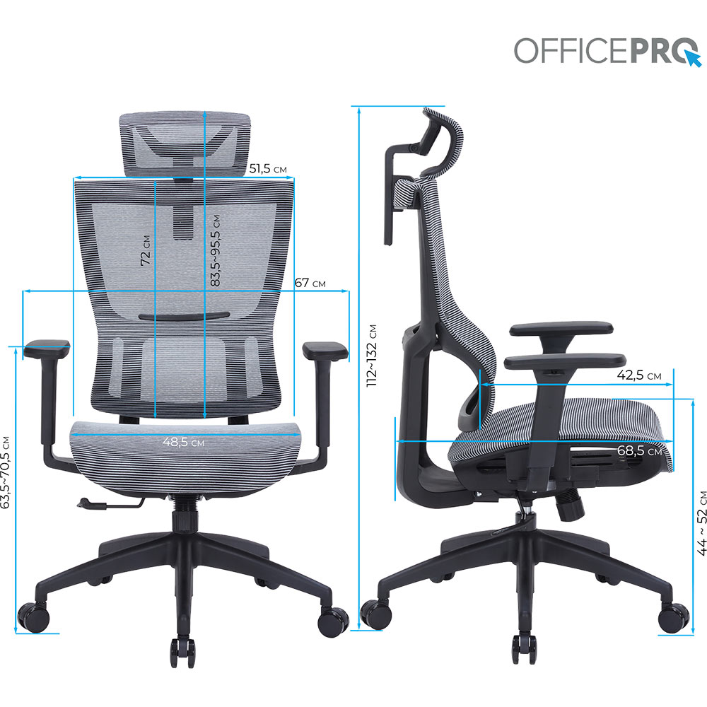Огляд Крісло OFFICEPRO Elegant Black/Dark Gray (OC660-B-DG-DG)