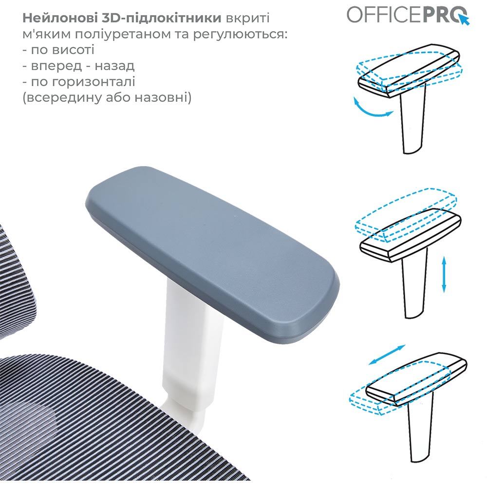 В Україні Крісло OFFICEPRO Elegant White/Light Gray (OC660-W-LG-LG)