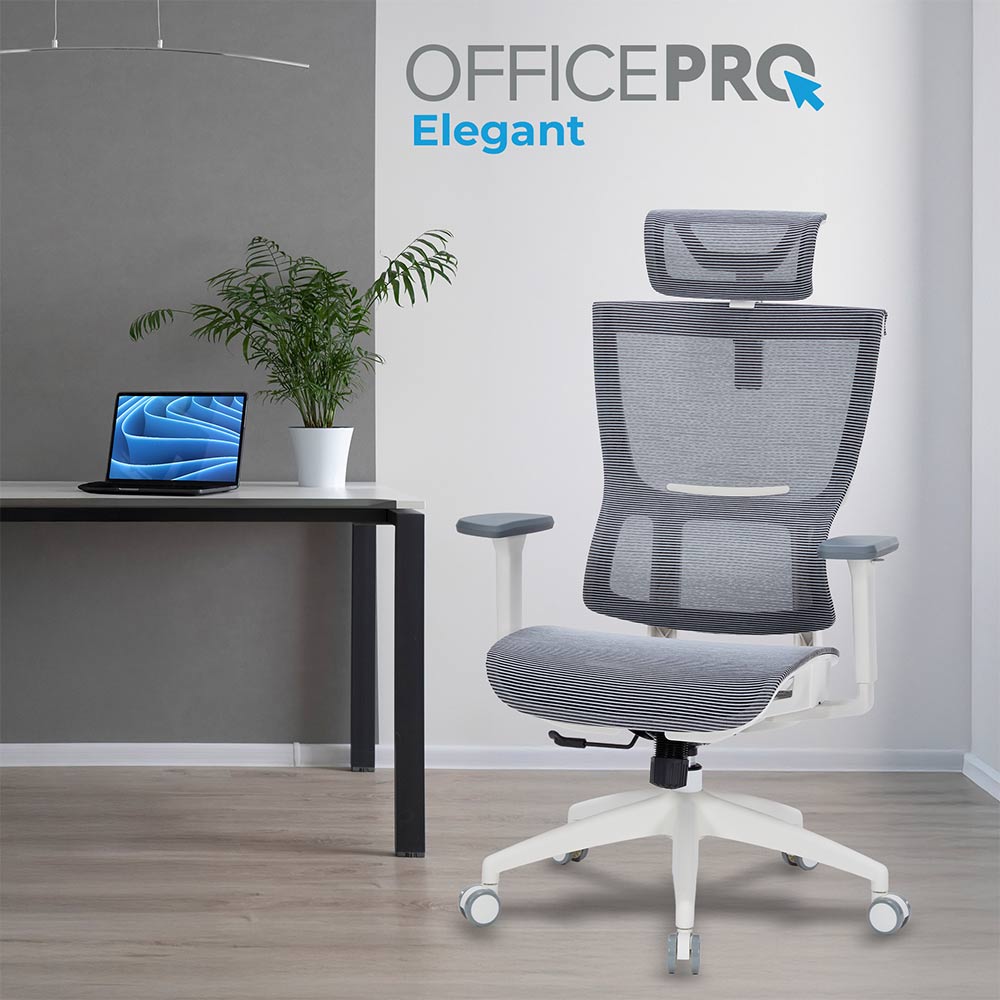 Фото Крісло OFFICEPRO Elegant White/Light Gray (OC660-W-LG-LG)