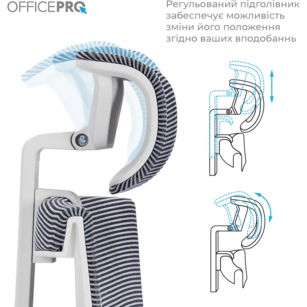 Зображення Крісло OFFICEPRO Elegant White/Light Gray (OC660-W-LG-LG)