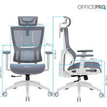 Крісло OFFICEPRO Elegant White/Light Gray (OC660-W-LG-LG)