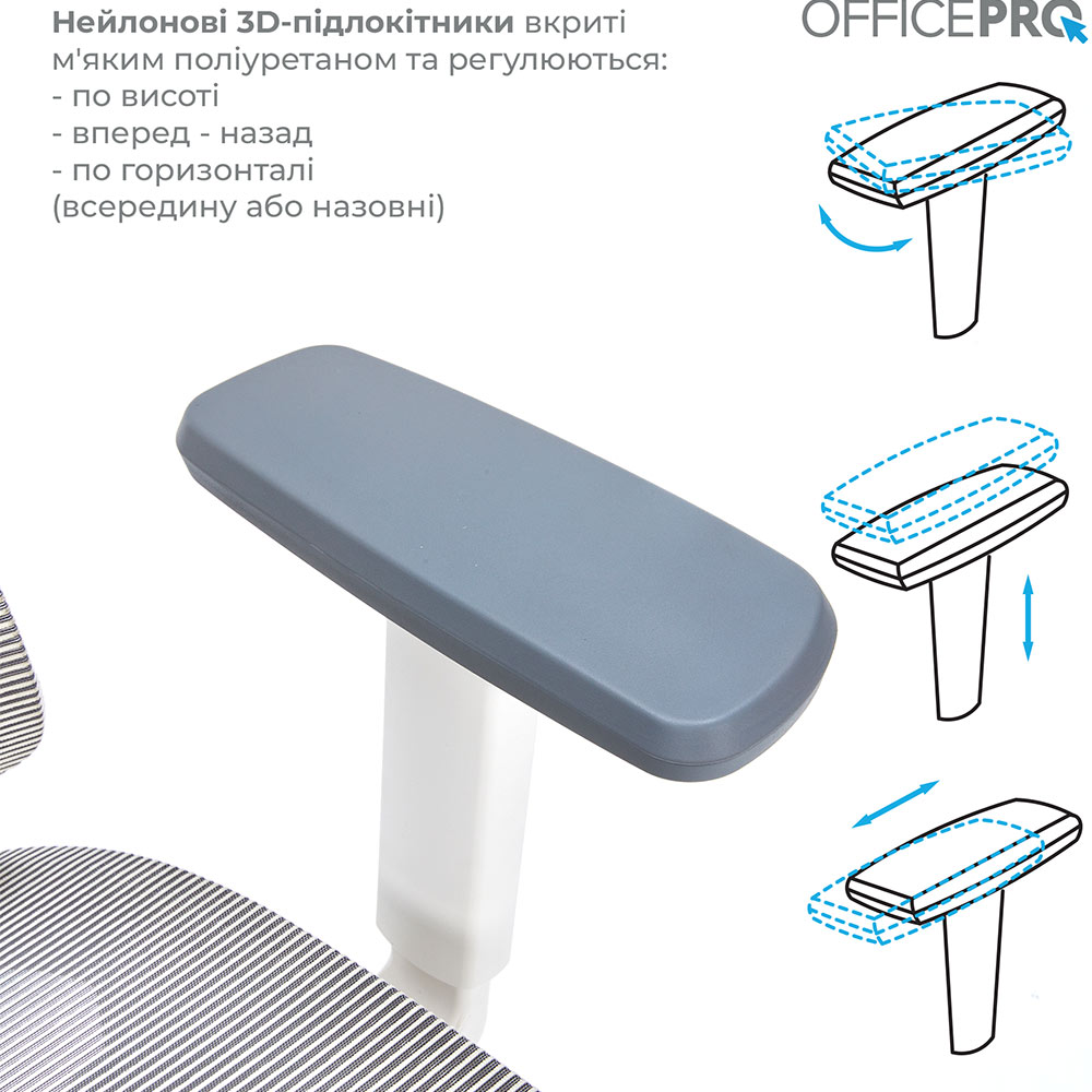 В Україні Крісло OFFICEPRO Elegant White/Dark Gray (OC660-W-DG-DG)