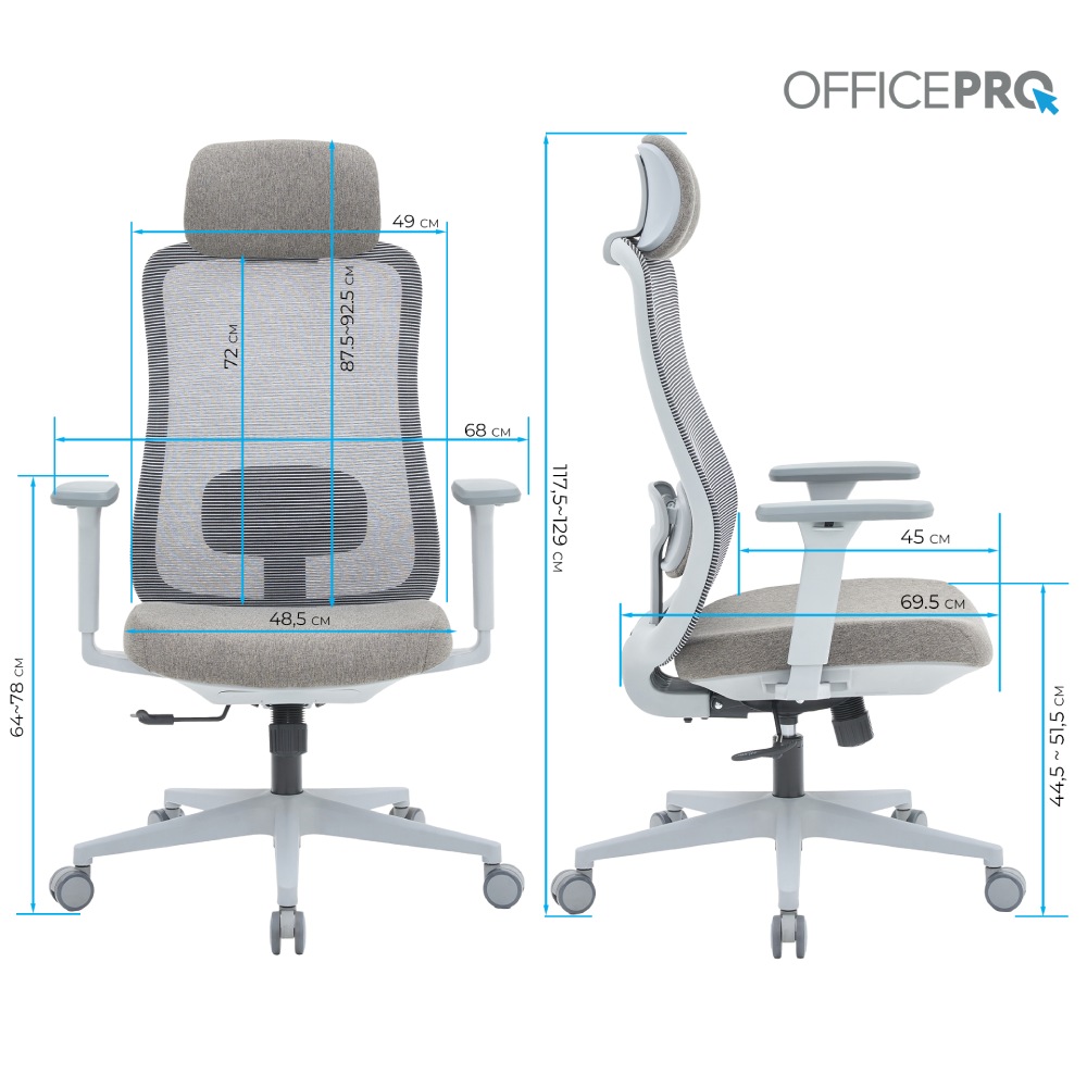Зображення Крісло OFFICEPRO Wave Gray (OC599-G-G-G)