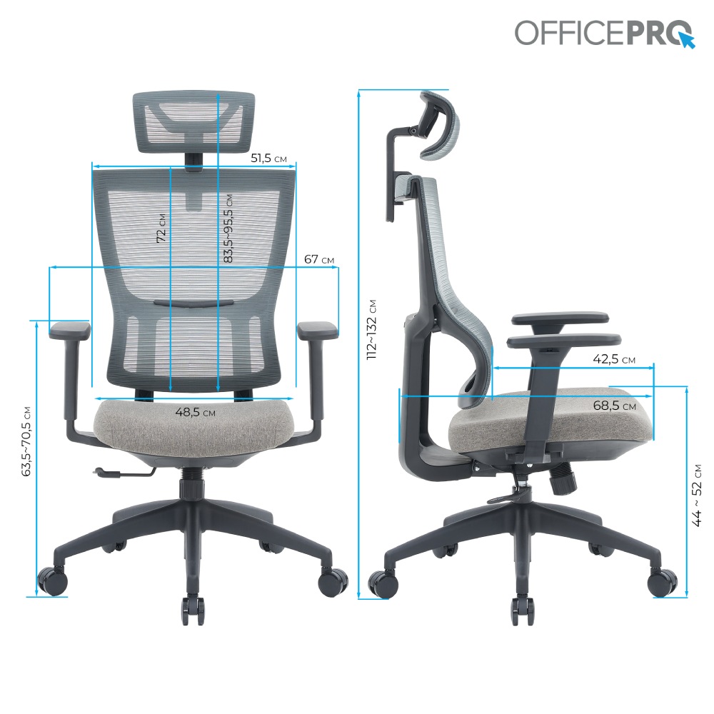 Фото Крісло OFFICEPRO Elegant Black/Dark Gray (OC600-B-DG-DG)