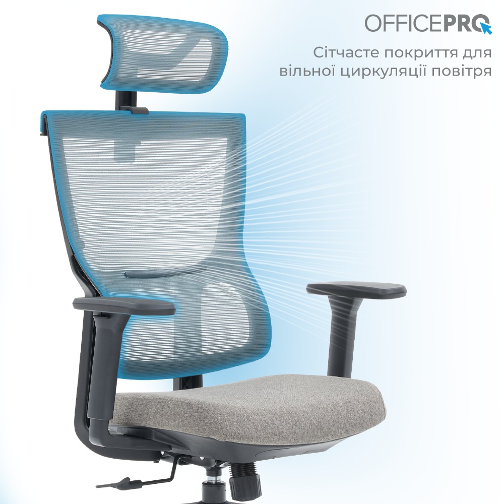 Замовити Крісло OFFICEPRO Elegant Black/Dark Gray (OC600-B-DG-DG)