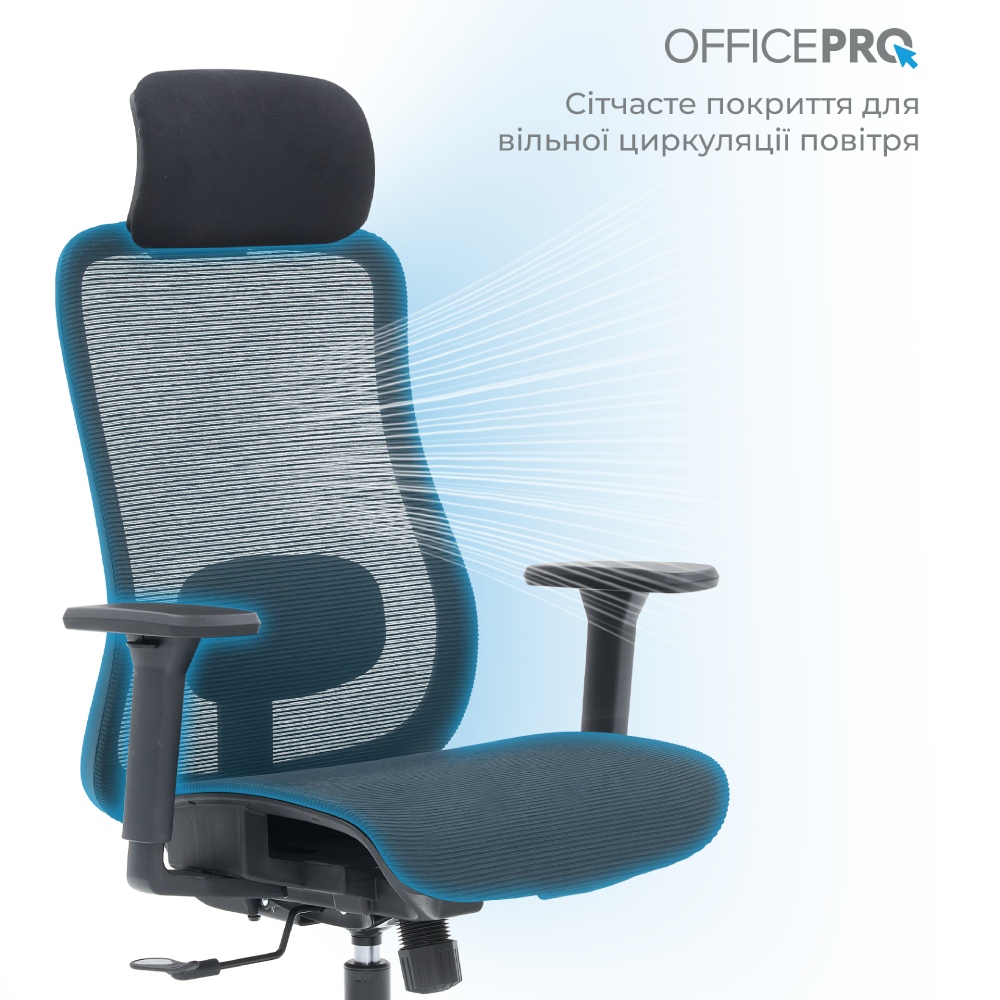 Замовити Крісло OFFICEPRO Wave Black (OC670-B-B-B)