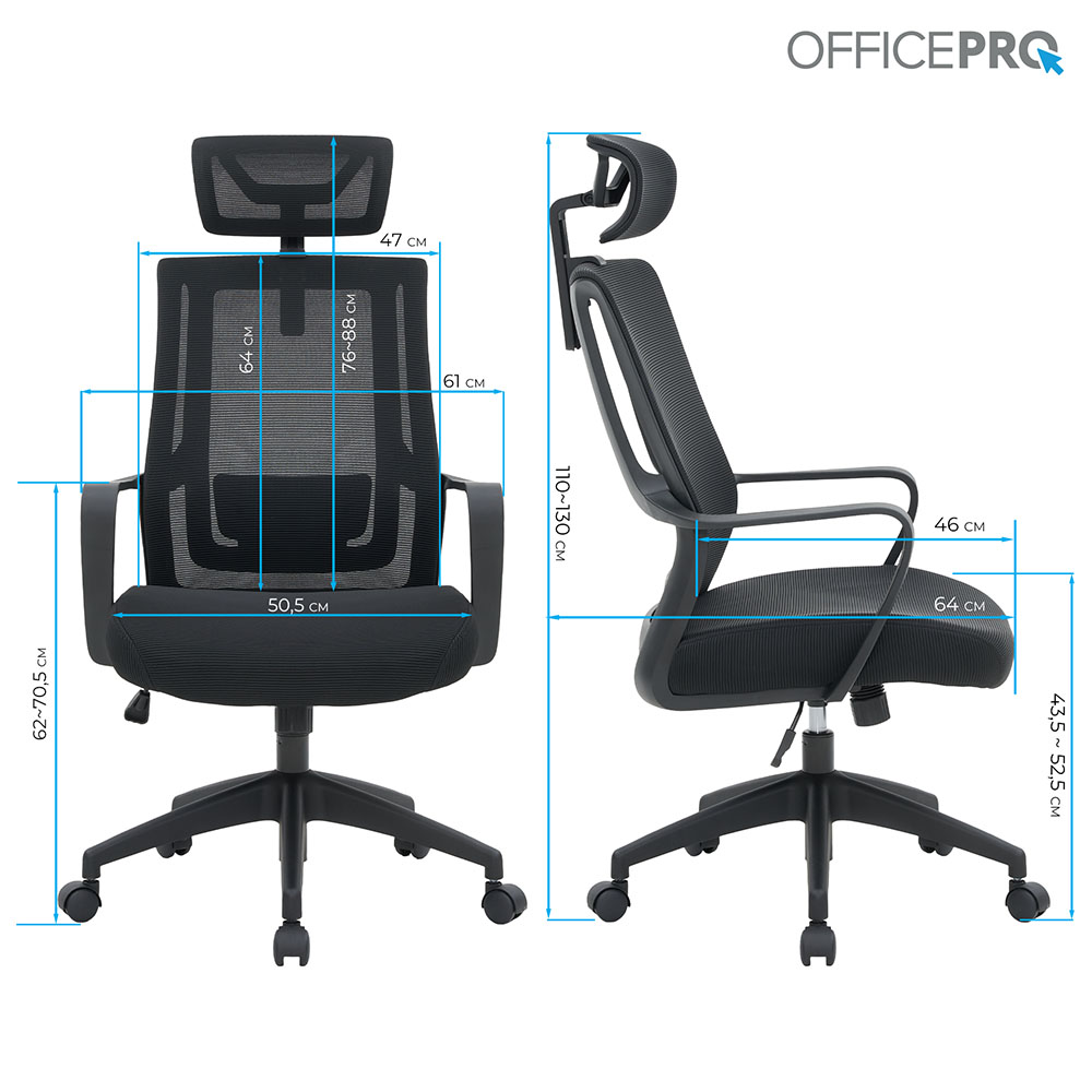 Обзор Кресло OFFICEPRO Harmony Black (OC310-B-B-B)