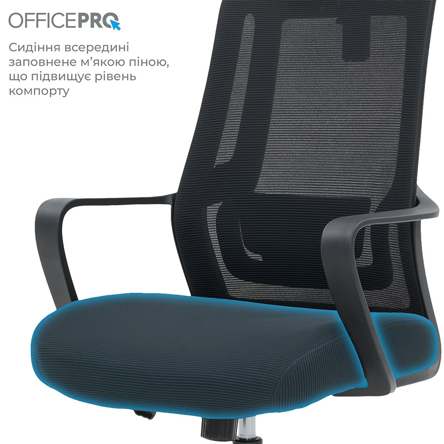 В Фокстрот Кресло OFFICEPRO Harmony Black (OC310-B-B-B)