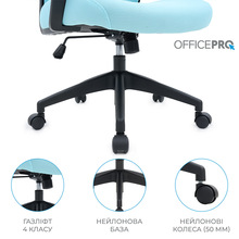 Кресло OFFICEPRO Harmony Black/Blue (OC310-B-BL-BL)