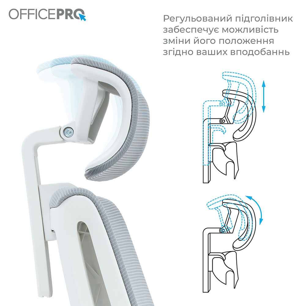 Изображение Кресло OFFICEPRO Harmony White/Light Gray (OC310-W-LG-LG)