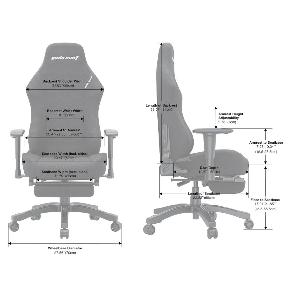 Фото Крісло ANDA SEAT Luna Pro Size L Gray Fabric (AD18T-44-G-F)