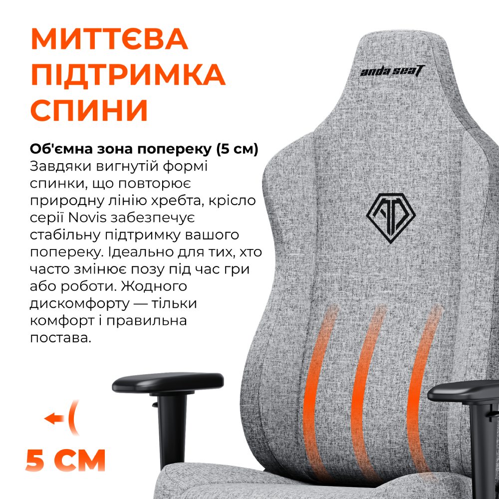 Фото 14 Кресло ANDA SEAT Novis Size L Gray Fabric (AD23-L-01-G-F)