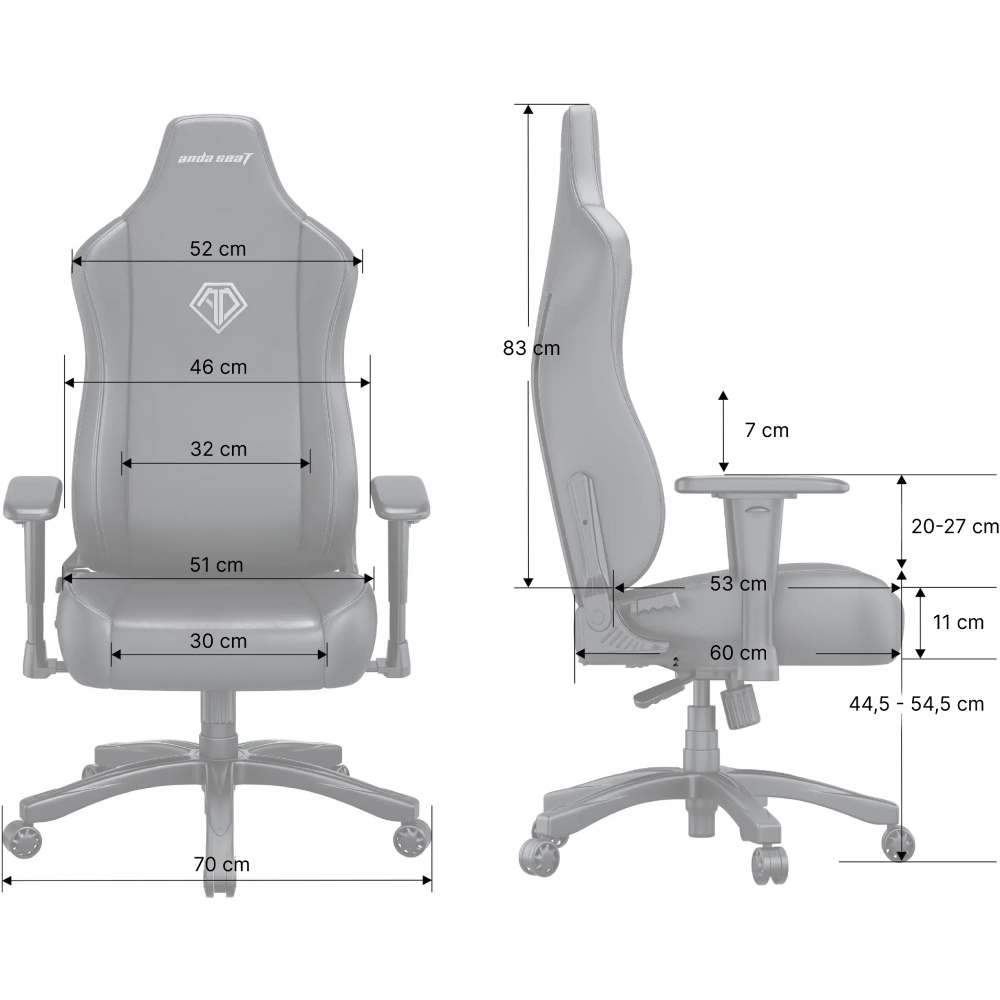 Фото Кресло ANDA SEAT Novis Size L Gray Fabric (AD23-L-01-G-F)