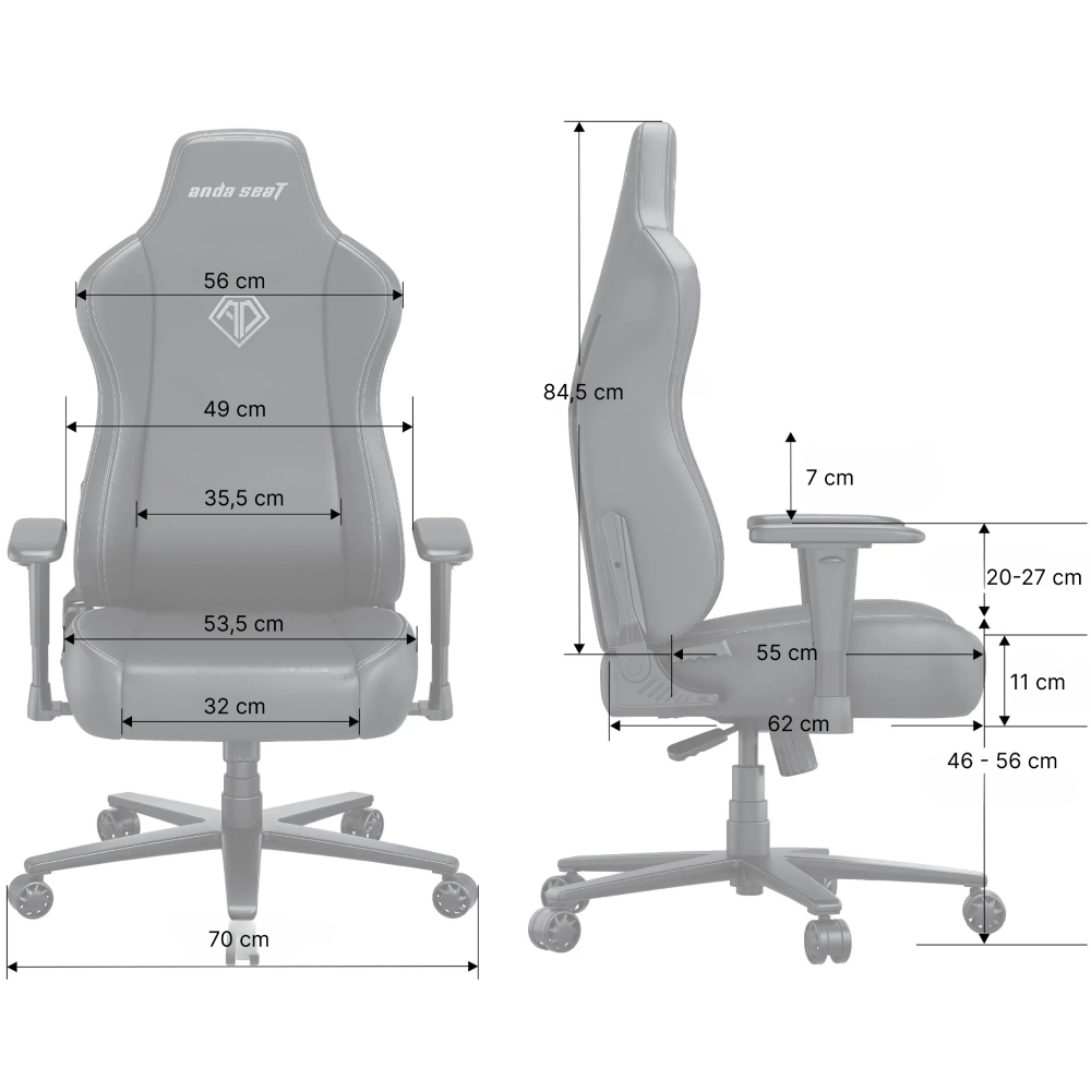 Фото Кресло ANDA SEAT Novis Size XL Gray Fabric (AD23-XL-01-G-F)