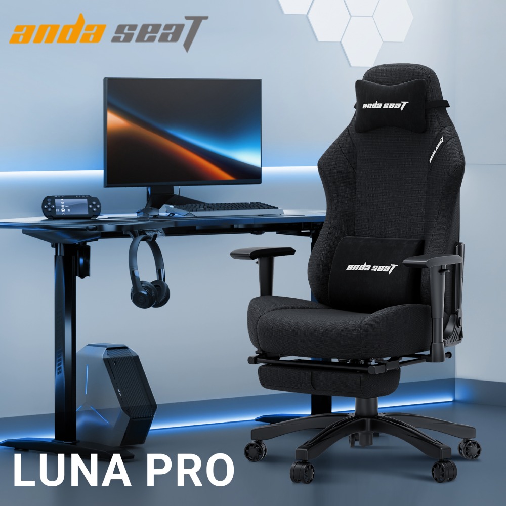 Фото Крісло ANDA SEAT Luna Pro Size L Black Fabric (AD18T-44-B-F)