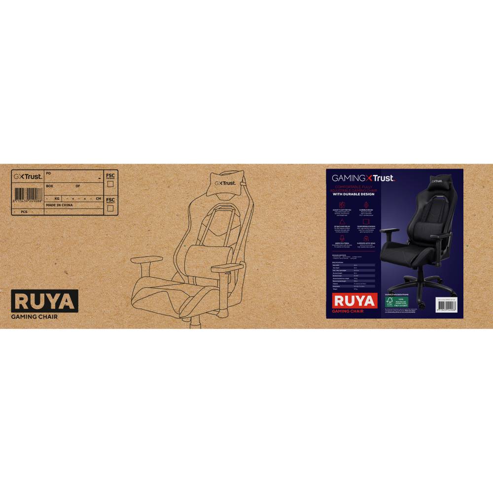 Внешний вид Кресло Trust GXT 714 Ruya Black (24908)