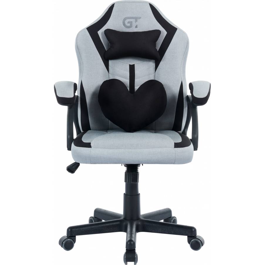 Крісло для геймерів GT RACER X-1515 Fabric Black/Gray (Kids) Додатково Комплектація: Спинка – 1; Сидіння – 1; Подушка – 2; Хрестовина – 1; Пневмопатрон – 1; Механізм - 1; Підлокітники – 1 набір; Ролики – 1 набір; Гвинти для монтажу – 1 набір; Інструкція зі встановлення – 1.