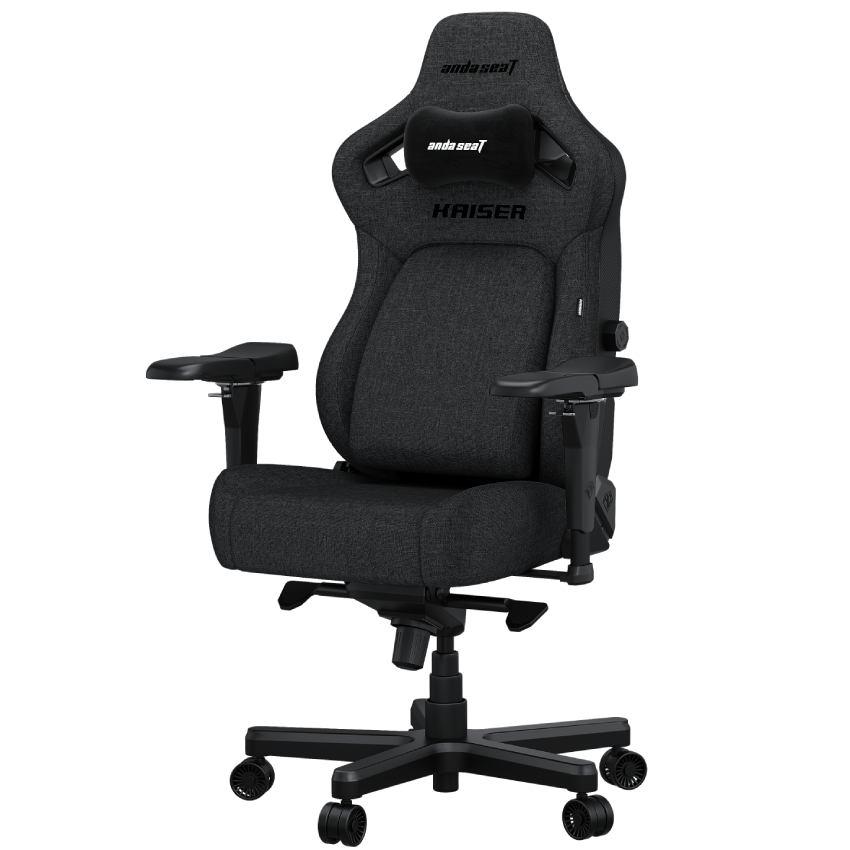 Крісло ANDA SEAT Kaiser 4 L Dark gray Linen Fabric (AD12YDDC-L-20-GB-CF) Матеріал оббивки тканина
