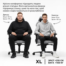 Крісло геймерське ігрове Anda Seat Phantom 3 Size XL до 150 кг Black Fabric (AD18XL-52-B-F-B01)
