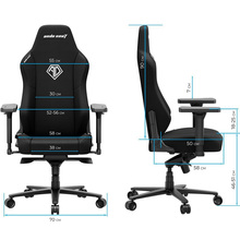 Кресло ANDA SEAT Phantom 3 XL Black Fabric (AD18XL-52-B-F-B01)